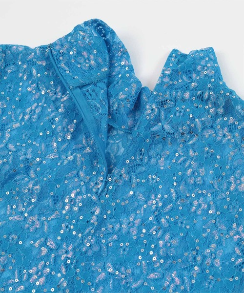 miette（ミエット）の「スパンコールレースハイネックトップス（Tシャツ/カットソー・レディース・ライトグリーン/ブラック/ブルー/ピンク・FREE）」の18枚目の写真