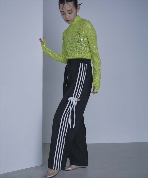 miette（ミエット）の「スパンコールレースハイネックトップス（Tシャツ/カットソー・レディース・ライトグリーン/ブラック/ブルー/ピンク・FREE）」の8枚目の写真