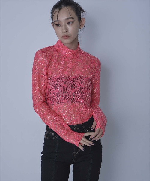MEDMx88RISING マーメイド スパンコール 半袖Tシャツ トップス スパンコール」に該当するTシャツ/カットソー（半袖
