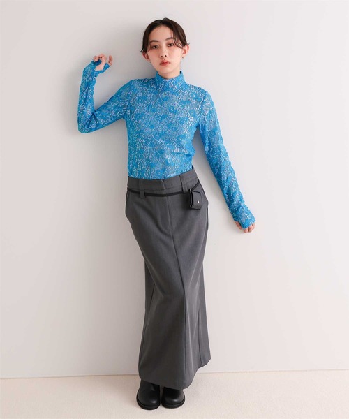 miette(ミエット)の「スパンコールレースハイネックトップス(Tシャツ/カットソー・レディース・ライトグリーン/ブラック/ブルー/ピンク・FREE)」の22枚目の写真
