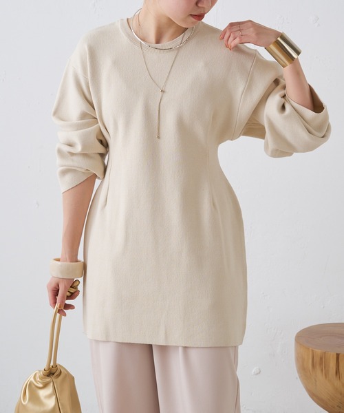 Omekashi（オメカシ）の「2wayニットチュニックワンピース（ワンピース・レディース・アイボリー/ブラック・FREE）」の3枚目の写真