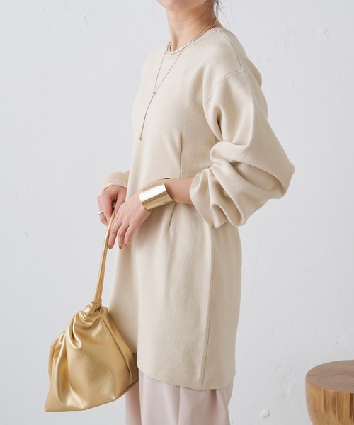 Omekashi（オメカシ）の「2wayニットチュニックワンピース（ワンピース・レディース・アイボリー/ブラック・FREE）」の6枚目の写真