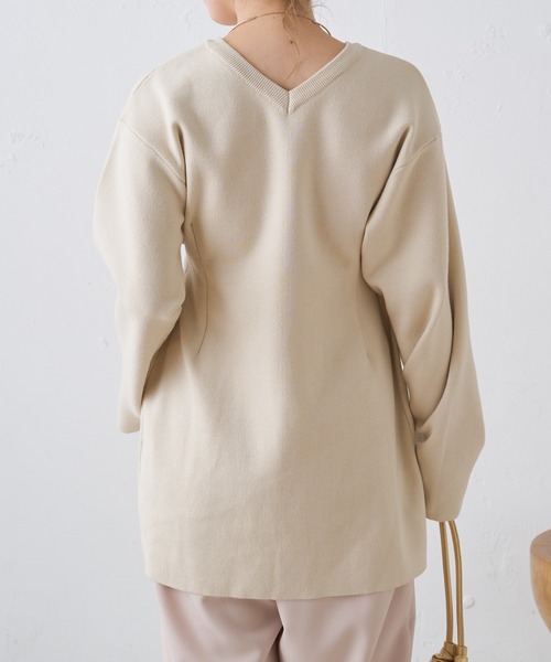 Omekashi（オメカシ）の「2wayニットチュニックワンピース（ワンピース・レディース・アイボリー/ブラック・FREE）」の9枚目の写真