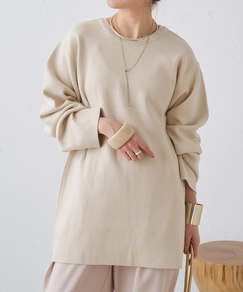 Omekashi（オメカシ）の「2wayニットチュニックワンピース（ワンピース・レディース・アイボリー/ブラック・FREE）」の10枚目の写真