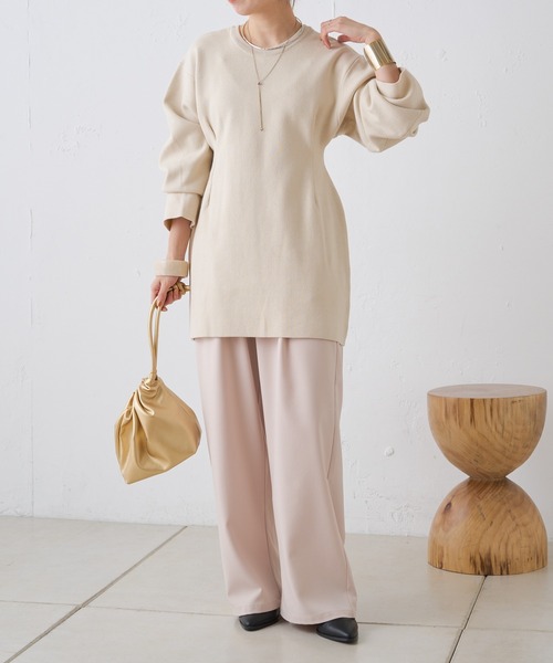 Omekashi（オメカシ）の「2wayニットチュニックワンピース（ワンピース・レディース・アイボリー/ブラック・FREE）」の12枚目の写真