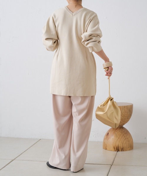 Omekashi（オメカシ）の「2wayニットチュニックワンピース（ワンピース・レディース・アイボリー/ブラック・FREE）」の15枚目の写真