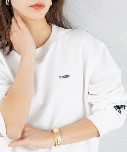 HEREIAM(ヘレイアム)の「【HEREIAM】ワッペンロゴスウェット(ユニセックス)(スウェット・レディース・ホワイト/グリーン/ピンク/パープル/ブラック・LARGE/MEDIUM)」の7枚目の写真