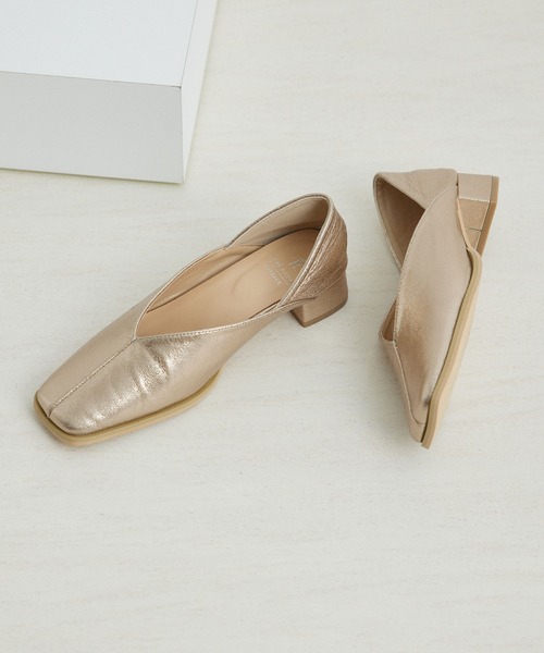 セール】【新色追加】スクエアトゥセンターシーム甲深バブーシュ