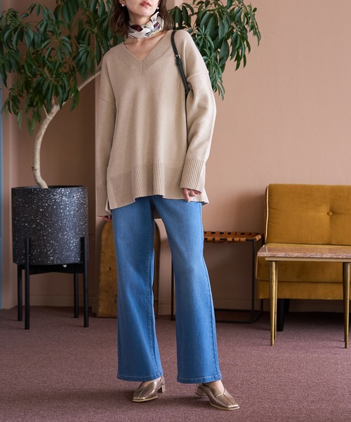 ROPE' PICNIC(ロペピクニック)の「【新色追加】スクエアトゥセンターシーム甲深バブーシュ(パンプス・レディース・ベージュ/ブラック/キナリ/ゴールド/ブラック系その他・23.0cm/24.5cm/23.5cm/25.0cm/24.0cm)」の12枚目の写真