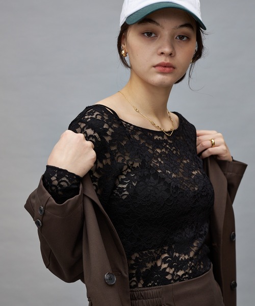 Lui's（ルイス）の「【cierio/シエリオ】 レースカットソー（Tシャツ/カットソー・レディース・ホワイト/ブラック・FREE）」の6枚目の写真