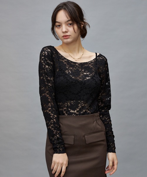 Lui's（ルイス）の「【cierio/シエリオ】 レースカットソー（Tシャツ/カットソー・レディース・ホワイト/ブラック・FREE）」の5枚目の写真