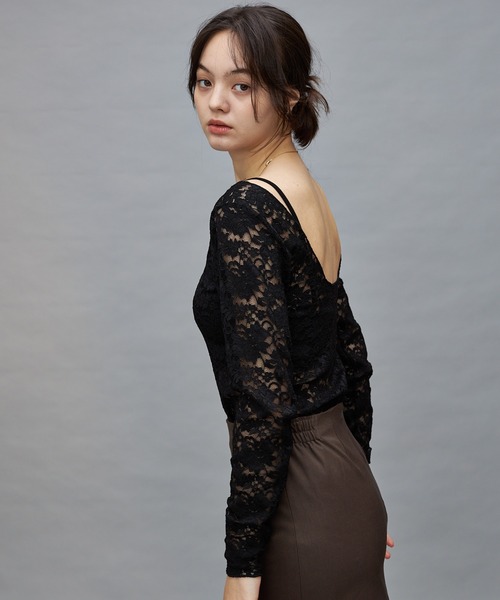 Lui's（ルイス）の「【cierio/シエリオ】 レースカットソー（Tシャツ/カットソー・レディース・ホワイト/ブラック・FREE）」の18枚目の写真