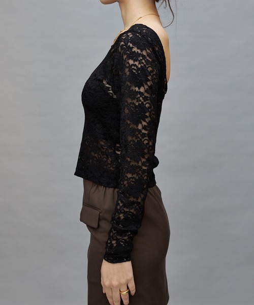 Lui's（ルイス）の「【cierio/シエリオ】 レースカットソー（Tシャツ/カットソー・レディース・ホワイト/ブラック・FREE）」の13枚目の写真