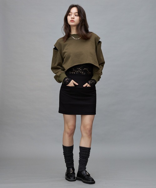 Lui's（ルイス）の「【cierio/シエリオ】 レースカットソー（Tシャツ/カットソー・レディース・ホワイト/ブラック・FREE）」の3枚目の写真