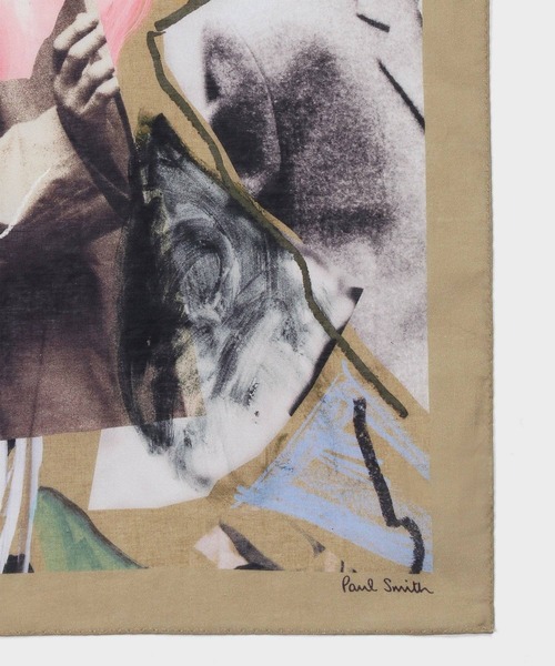 Paul Smith（ポールスミス）の「"Life Drawing Collage" バンダナ / 140402 BANDN（ストール/ショール・メンズ・ベージュ・FREE）」の2枚目の写真