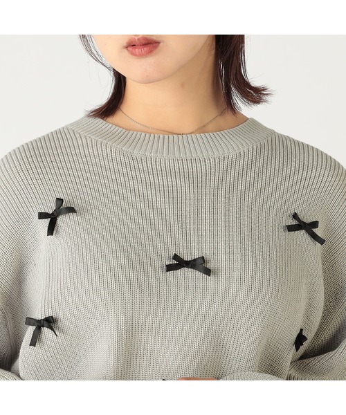 CECIL McBEE（セシルマクビー）の「リボン付きショートニット（ニット