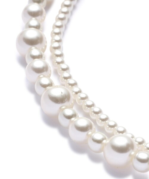 N.(N. Natural Beauty Basic)(エヌエヌナチュラルビューティーベーシック)の「◆コンビパールネックレス(ネックレス・レディース・ホワイト・フリ-)」の4枚目の写真