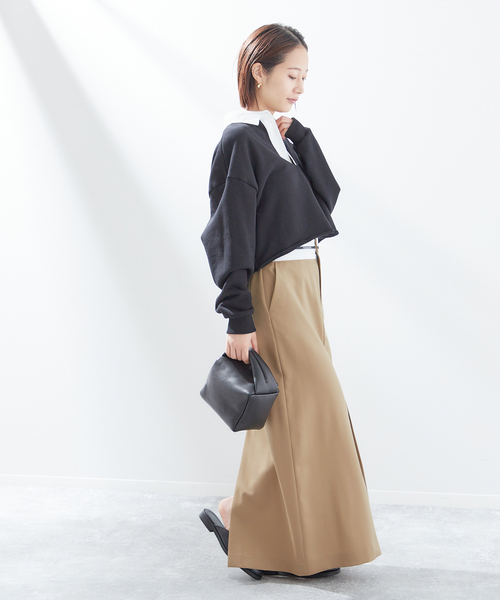 PROTAGONISTA(プロタゴニスタ)の「【PROTAGONISTA/プロタゴニスタ】スリットスカート(スカート・レディース・ベージュ/ブラック・X-SMALL)」の4枚目の写真