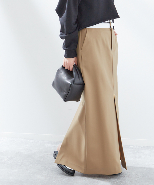 PROTAGONISTA(プロタゴニスタ)の「【PROTAGONISTA/プロタゴニスタ】スリットスカート(スカート・レディース・ベージュ/ブラック・X-SMALL)」の8枚目の写真