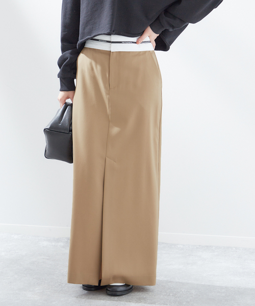 PROTAGONISTA(プロタゴニスタ)の「【PROTAGONISTA/プロタゴニスタ】スリットスカート(スカート・レディース・ベージュ/ブラック・X-SMALL)」の10枚目の写真