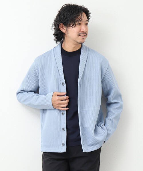 NOLLEY'S goodman(ノーリーズグッドマン)の「クォーターゲージ ショールカラーカーディガン(カーディガン/ボレロ・メンズ・サックスブルー/ダークネイビー/ベージュ・M/L/S)」の5枚目の写真