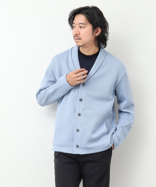 NOLLEY'S goodman(ノーリーズグッドマン)の「クォーターゲージ ショールカラーカーディガン(カーディガン/ボレロ・メンズ・サックスブルー/ダークネイビー/ベージュ・M/L/S)」の10枚目の写真