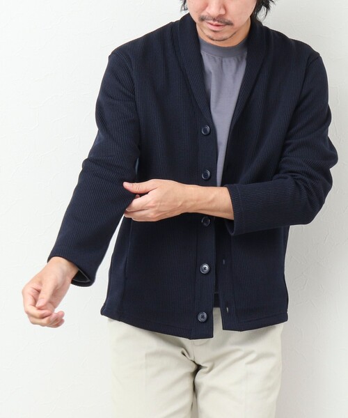 NOLLEY'S goodman(ノーリーズグッドマン)の「クォーターゲージ ショールカラーカーディガン(カーディガン/ボレロ・メンズ・サックスブルー/ダークネイビー/ベージュ・M/L/S)」の9枚目の写真