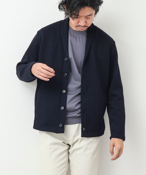 NOLLEY'S goodman(ノーリーズグッドマン)の「クォーターゲージ ショールカラーカーディガン(カーディガン/ボレロ・メンズ・サックスブルー/ダークネイビー/ベージュ・M/L/S)」の6枚目の写真