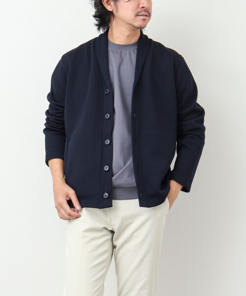 NOLLEY'S goodman(ノーリーズグッドマン)の「クォーターゲージ ショールカラーカーディガン(カーディガン/ボレロ・メンズ・サックスブルー/ダークネイビー/ベージュ・M/L/S)」の18枚目の写真