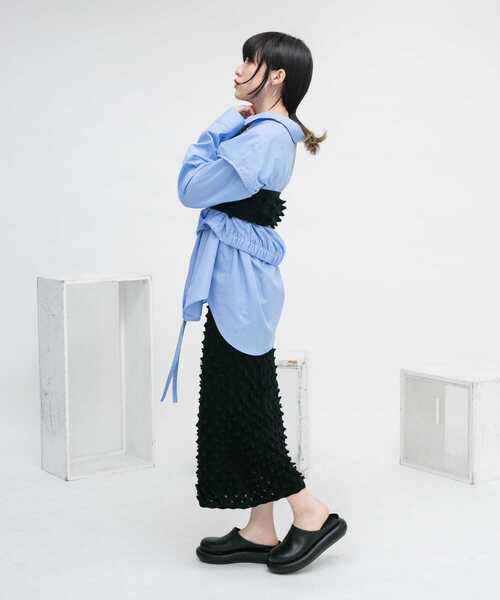 KBF（ケイビーエフ）の「ポコポコニットスカート（スカート・レディース・ライトブルー/ブラック・ONE）」の18枚目の写真