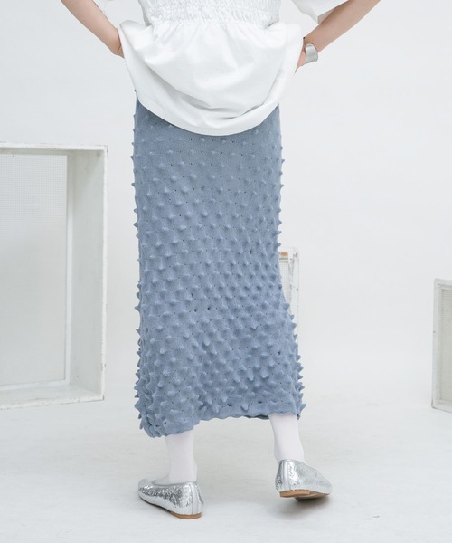 KBF（ケイビーエフ）の「ポコポコニットスカート（スカート・レディース・ライトブルー/ブラック・ONE）」の16枚目の写真