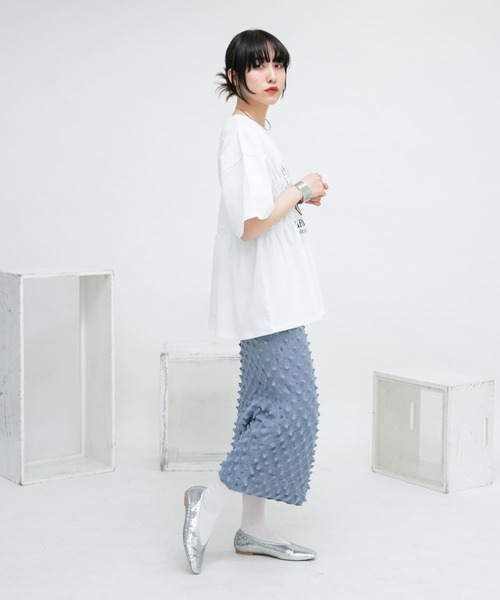 KBF（ケイビーエフ）の「ポコポコニットスカート（スカート・レディース・ライトブルー/ブラック・ONE）」の14枚目の写真