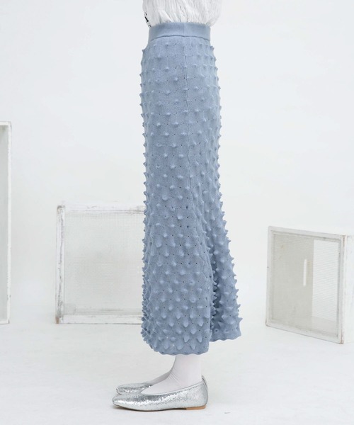 KBF（ケイビーエフ）の「ポコポコニットスカート（スカート・レディース・ライトブルー/ブラック・ONE）」の11枚目の写真