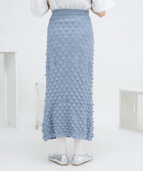 KBF（ケイビーエフ）の「ポコポコニットスカート（スカート・レディース・ライトブルー/ブラック・ONE）」の13枚目の写真