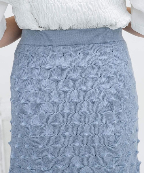 KBF（ケイビーエフ）の「ポコポコニットスカート（スカート・レディース・ライトブルー/ブラック・ONE）」の8枚目の写真