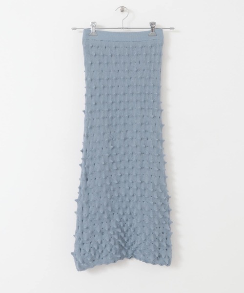 KBF（ケイビーエフ）の「ポコポコニットスカート（スカート・レディース・ライトブルー/ブラック・ONE）」の7枚目の写真