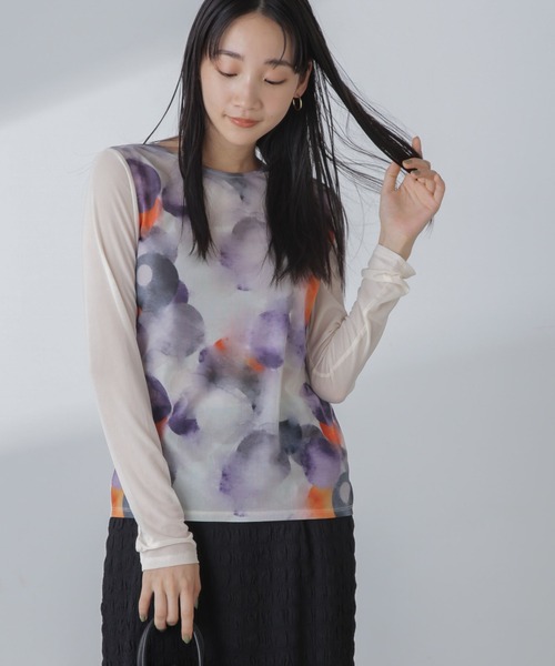 NANO universe（ナノユニバース）の「ストレッチチュール 前後2wayシアートップス（Tシャツ/カットソー・レディース・その他1/その他2/その他3・S/M）」の12枚目の写真