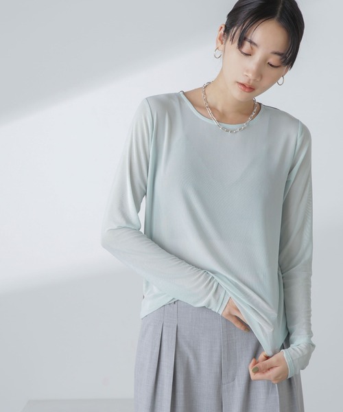 NANO universe（ナノユニバース）の「ストレッチチュール 前後2wayシアートップス（Tシャツ/カットソー・レディース・その他1/その他2/その他3・S/M）」の17枚目の写真