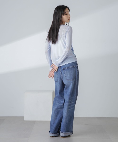 tシャツ Tシャツ ストレッチツイル 前後2wayシアートップス cheriella（シェリエラ）の「cheriella前後２WAYウェーブホール