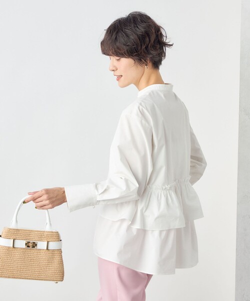 NOLLEY’S Sophi（ノーリーズソフィ）の「ペプラムシャツブラウス（シャツ/ブラウス・レディース・ホワイト/サックスブルー/イエロー・38）」の2枚目の写真