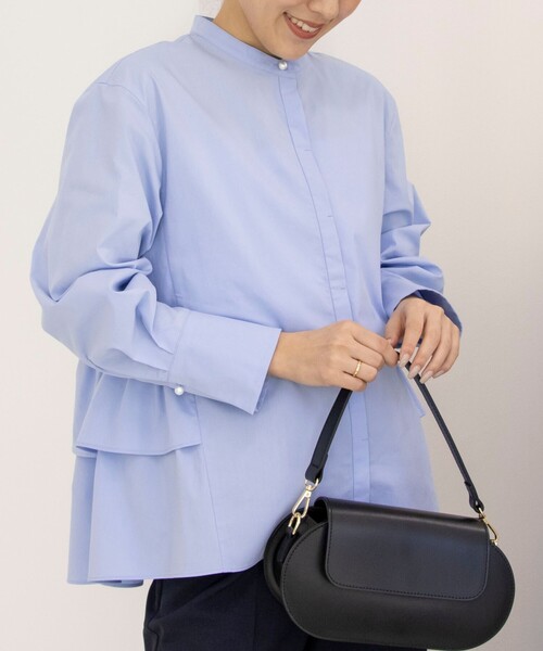 NOLLEY’S Sophi（ノーリーズソフィ）の「ペプラムシャツブラウス（シャツ/ブラウス・レディース・ホワイト/サックスブルー/イエロー・38）」の3枚目の写真