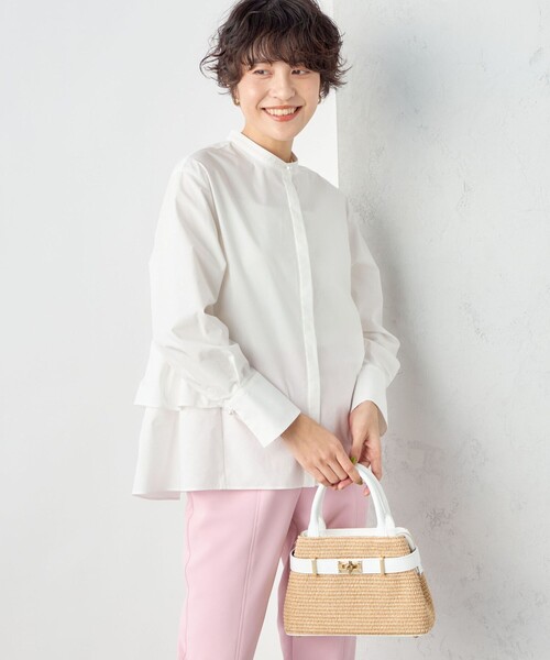 NOLLEY’S Sophi（ノーリーズソフィ）の「ペプラムシャツブラウス（シャツ/ブラウス・レディース・ホワイト/サックスブルー/イエロー・38）」の13枚目の写真