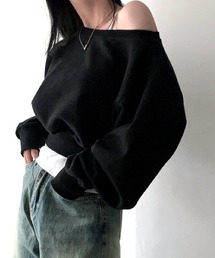 SHEENA（シーナ）の「ワイドネックショート丈トレーナー（スウェット）」