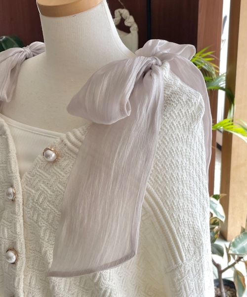 NOMAE(ノーマエ)の「【再入荷】シアーリボンキャミ / カップ付き(キャミソール・レディース・ブラック/アイボリー/ピンク・FREE)」の13枚目の写真