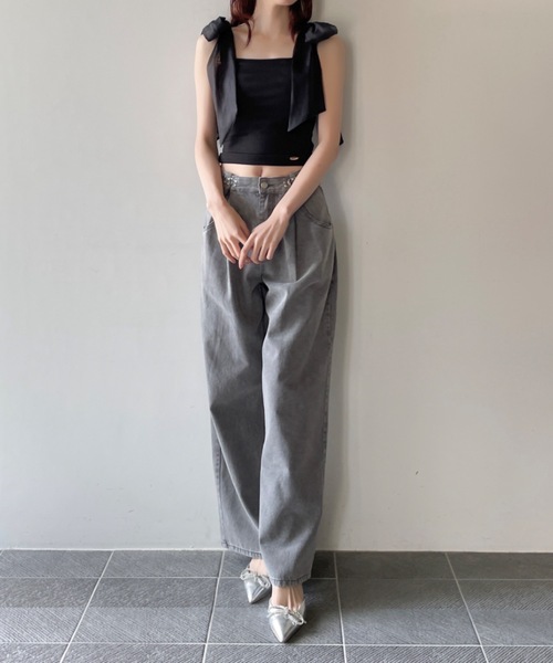 nomae リボンキャミセットトップス NOMAE ブラウス シャツ リボンキャミセットトップス レディース