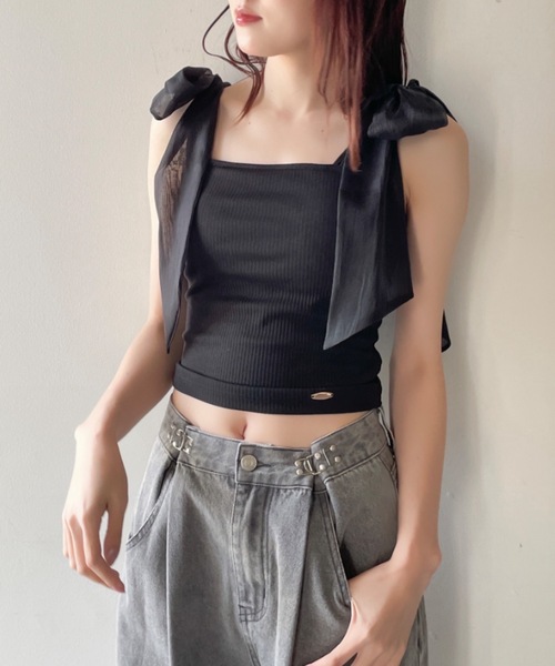セール】【再入荷】シアーリボンキャミ / カップ付き