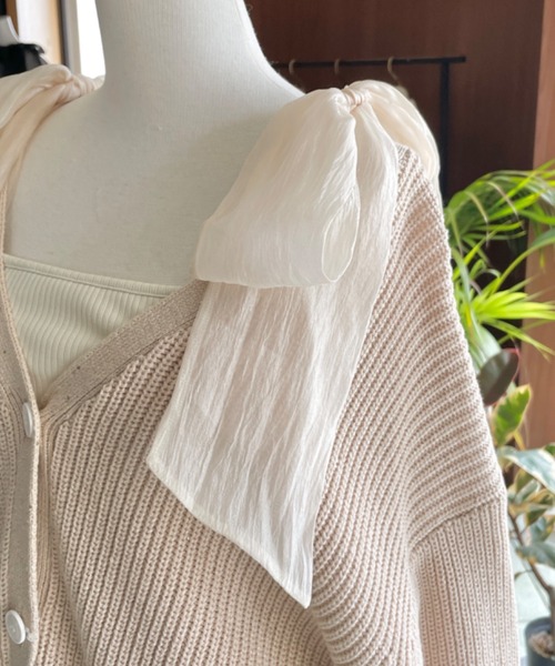 NOMAE（ノーマエ）の「【再入荷】シアーリボンキャミ / カップ付き