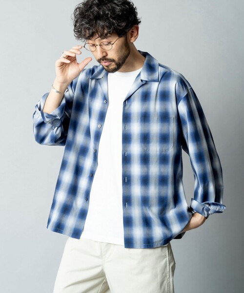 FREAK'S STORE（フリークスストア）の「FREAK’S STORE/フリークスストア NEW LOOSE FIT OMBRE CHECK SHIRT LS/ニュー ルーズフィット オンブレチェック ロングスリーブシャツ（シャツ/ブラウス・メンズ・ブラウン/ブルー/ブラック/サックスブルー・MEDIUM/LARGE）」の10枚目の写真
