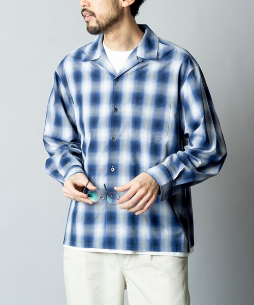 FREAK'S STORE（フリークスストア）の「FREAK’S STORE/フリークスストア NEW LOOSE FIT OMBRE CHECK SHIRT LS/ニュー ルーズフィット オンブレチェック ロングスリーブシャツ（シャツ/ブラウス・メンズ・ブラウン/ブルー/ブラック/サックスブルー・MEDIUM/LARGE）」の8枚目の写真