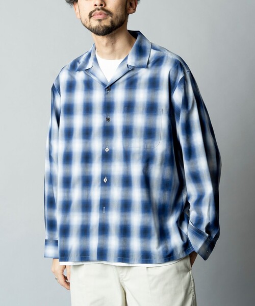 FREAK'S STORE（フリークスストア）の「FREAK’S STORE/フリークスストア NEW LOOSE FIT OMBRE CHECK SHIRT LS/ニュー ルーズフィット オンブレチェック ロングスリーブシャツ（シャツ/ブラウス・メンズ・ブラウン/ブルー/ブラック/サックスブルー・MEDIUM/LARGE）」の6枚目の写真